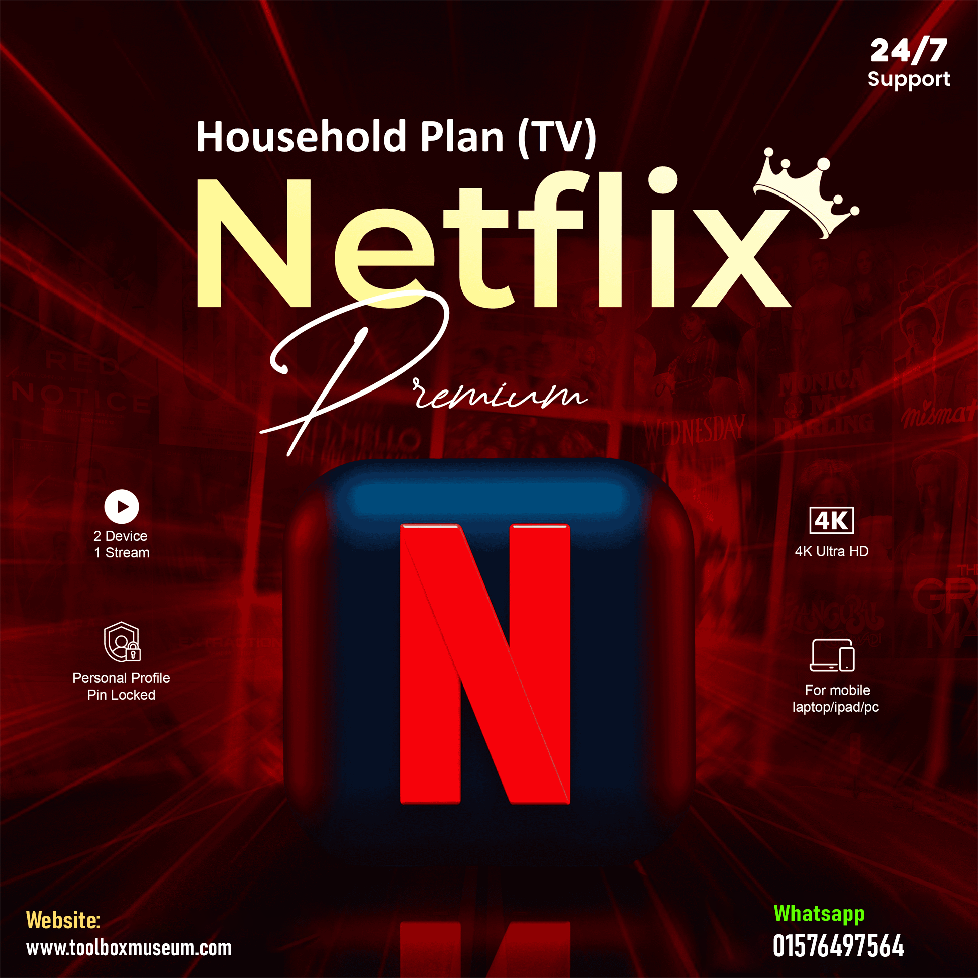 Netflix Premium 1 Month (Household Account)